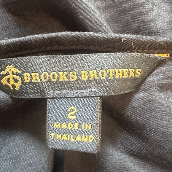 Brooks Brothers Navy Pleated Women’s Short Sleeve Blouse Cotton Blend Size 2 - Picture 10 of 11